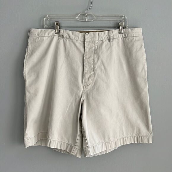 J Crew Mens 38 beige khaki shorts button fly - Picture 1 of 8